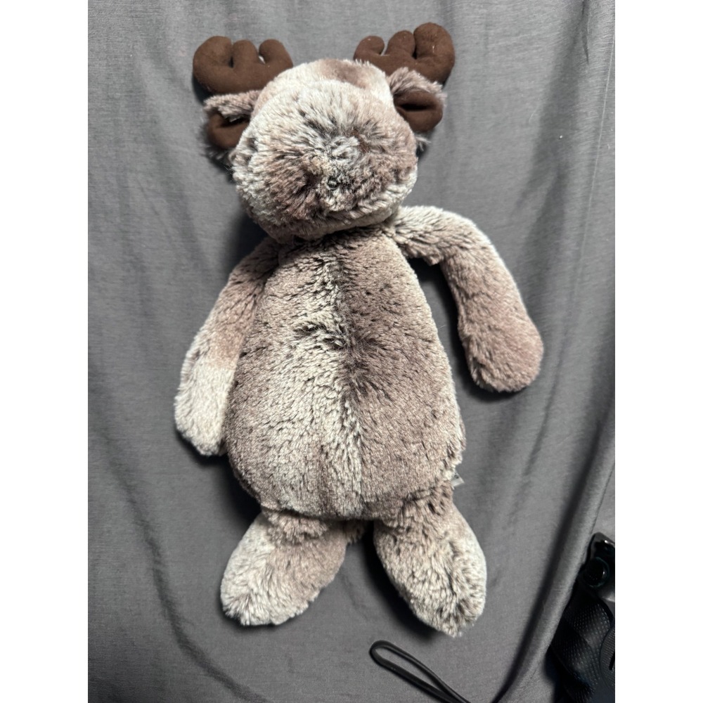 Jellycat Bashful Moose Brown Cream Plush Stuffed Animal Toy 12 Inch Woodland